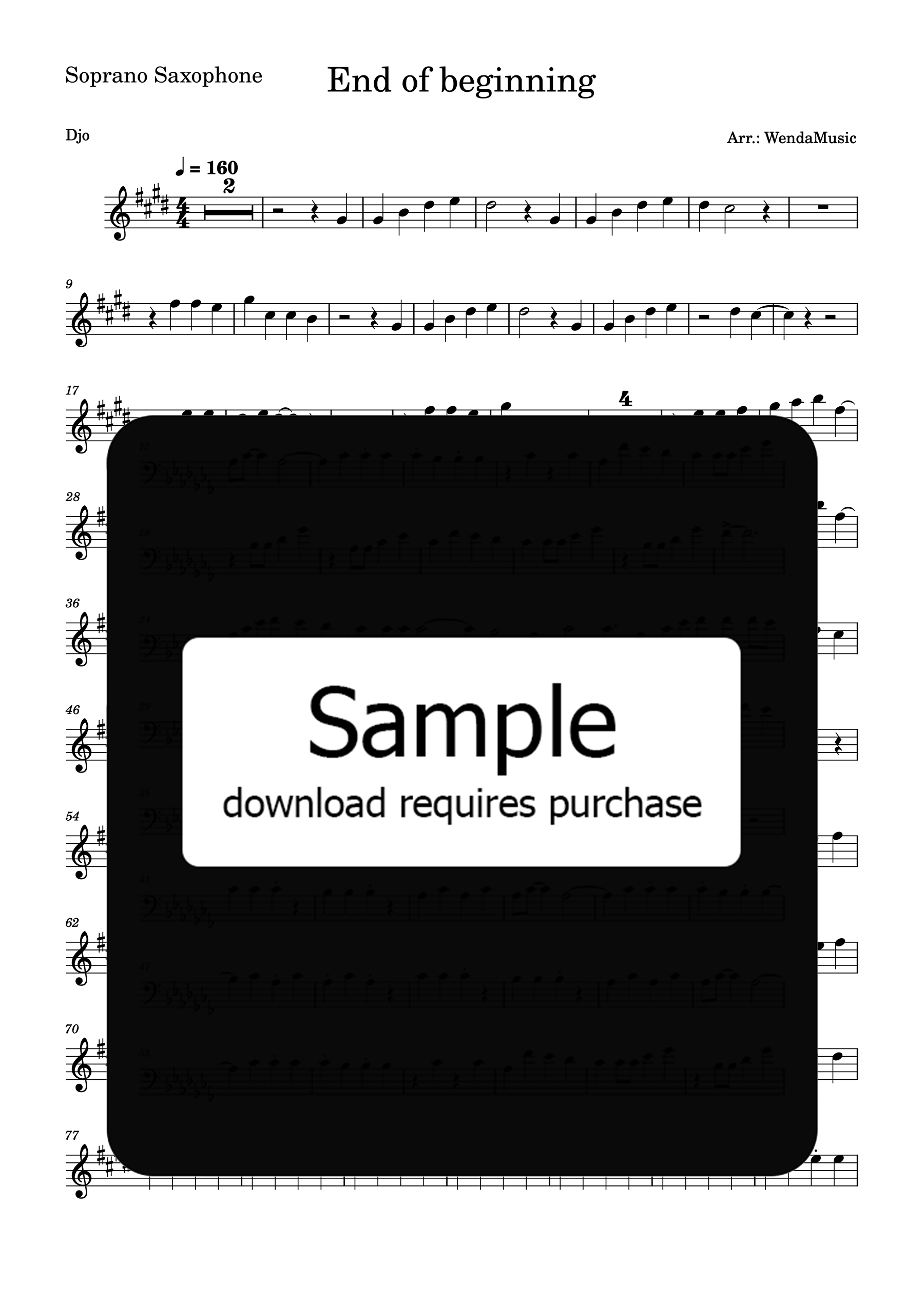 End of Beginning Soprano Saxophone