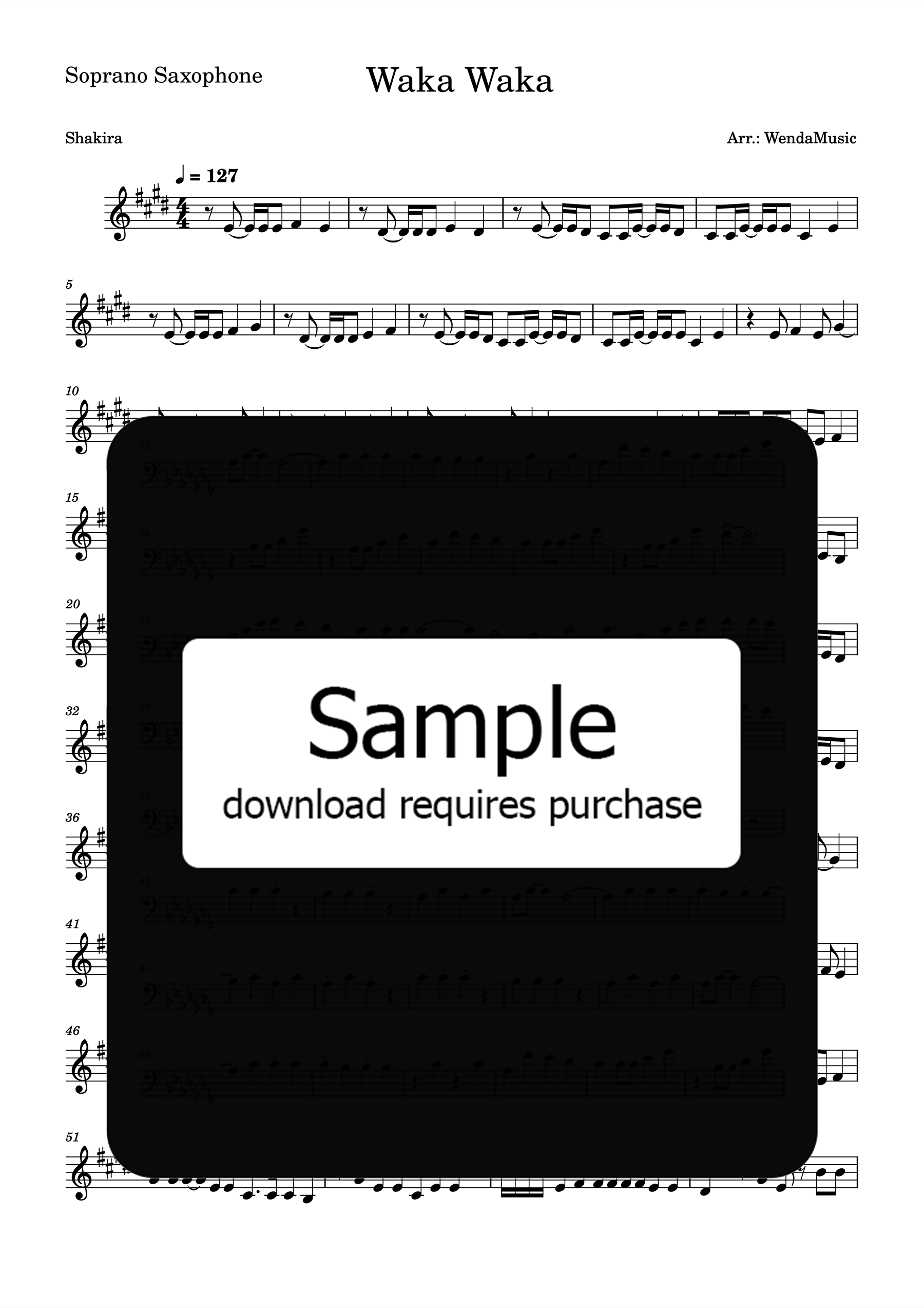 Waka Waka Soprano Saxophone