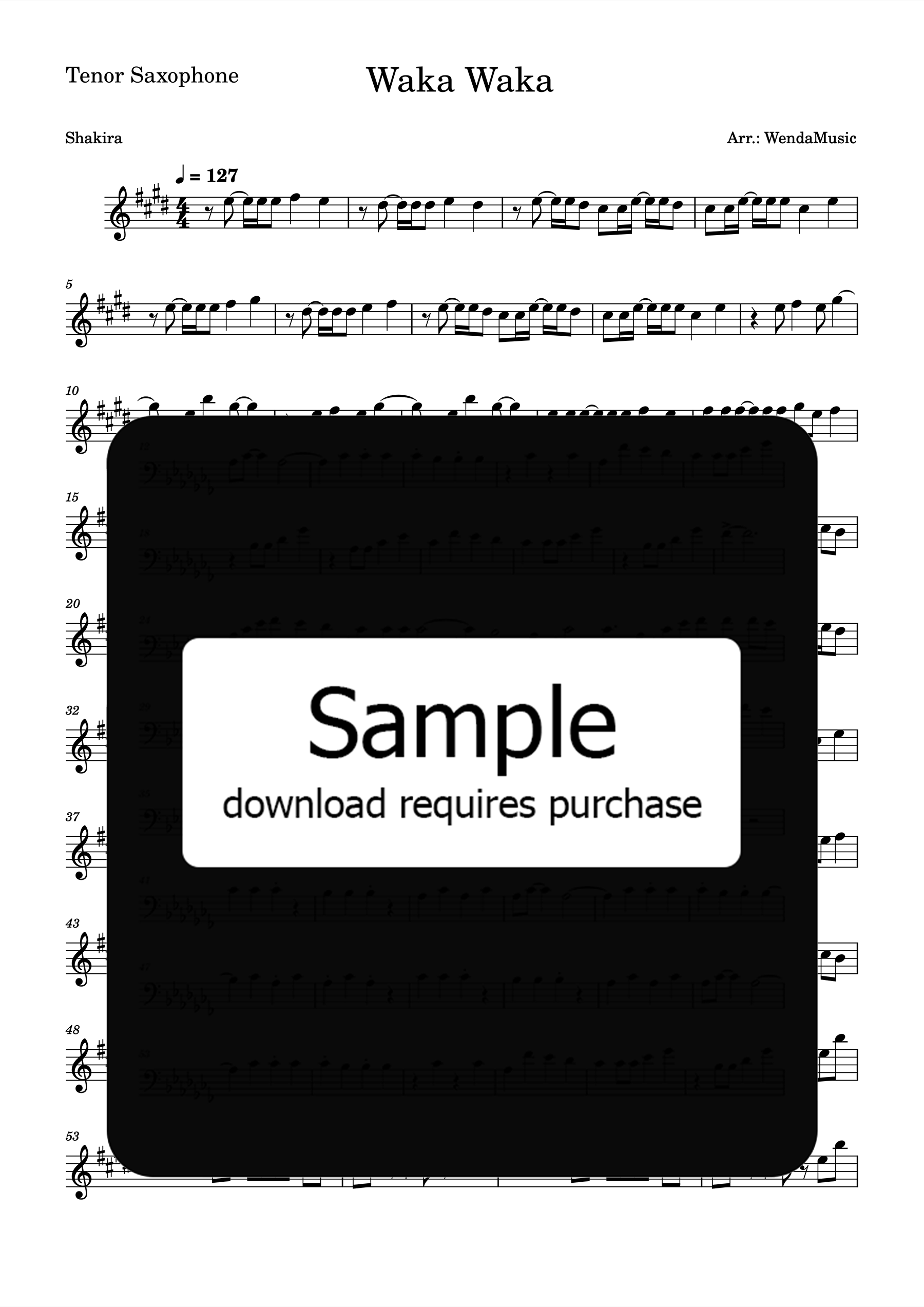 Waka Waka Tenor Saxophone
